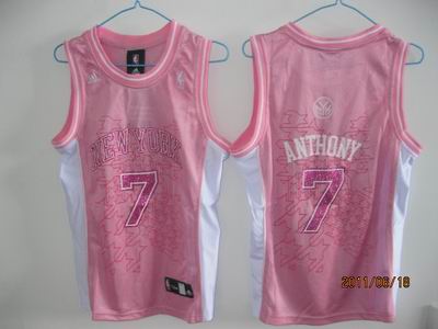 women New york Knicks 7 Anthony pink jersey