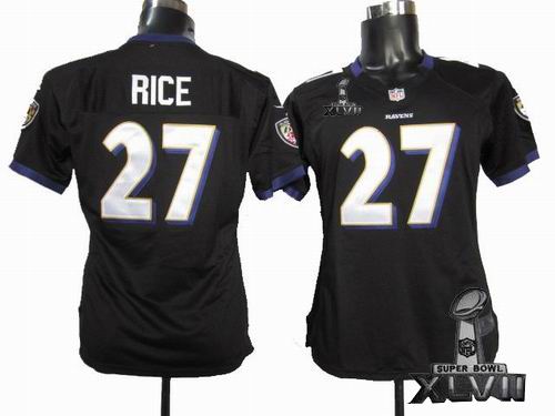women Nike Baltimore Ravens #27 Ray Rice black game 2013 Super Bowl XLVII Jersey
