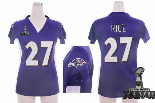 women Nike Baltimore Ravens #27 Ray Rice purple draft him ii top 2013 Super Bowl XLVII Jersey
