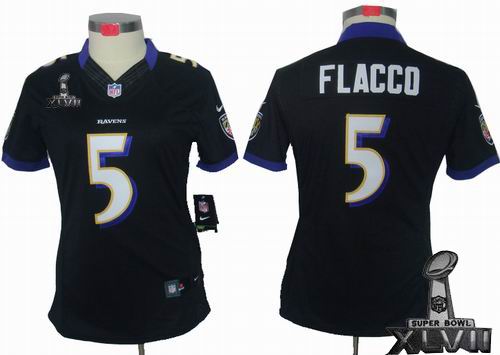 women Nike Baltimore Ravens #5 Joe Flacco black limited 2013 Super Bowl XLVII Jersey
