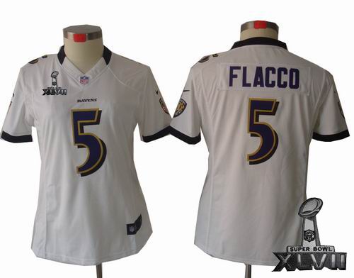 women Nike Baltimore Ravens #5 Joe Flacco white limited 2013 Super Bowl XLVII Jersey