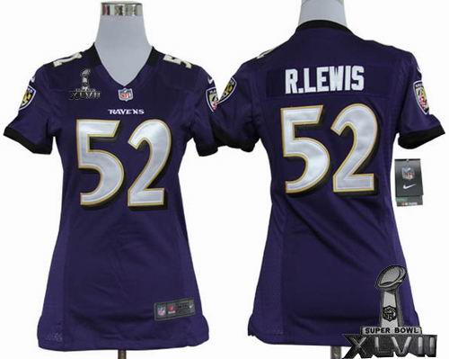 women Nike Baltimore Ravens #52 Ray Lewis purple game 2013 Super Bowl XLVII Jersey