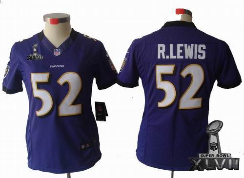 women Nike Baltimore Ravens #52 Ray Lewis purple limited 2013 Super Bowl XLVII Jersey