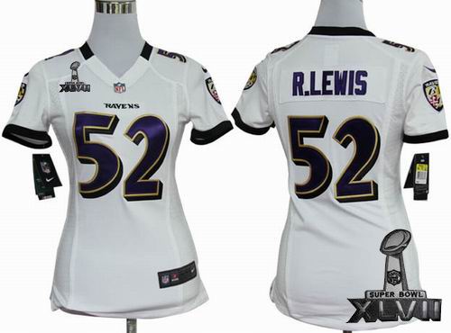 women Nike Baltimore Ravens #52 Ray Lewis white game 2013 Super Bowl XLVII Jersey