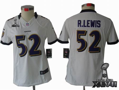 women Nike Baltimore Ravens #52 Ray Lewis white limited 2013 Super Bowl XLVII Jersey