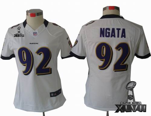 women Nike Baltimore Ravens #92 Haloti Ngata white limited 2013 Super Bowl XLVII Jersey
