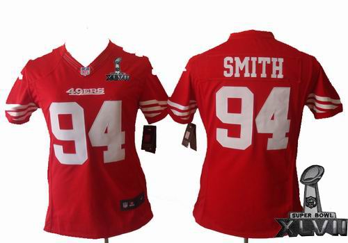 women Nike San Francisco 49ers #94 Justin Smith red limited 2013 Super Bowl XLVII Jersey