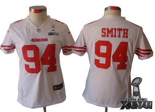 women Nike San Francisco 49ers #94 Justin Smith white limited 2013 Super Bowl XLVII Jersey