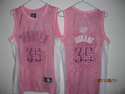 women Oklahoma City Thunder #35 Kevin Durant pink jerseys