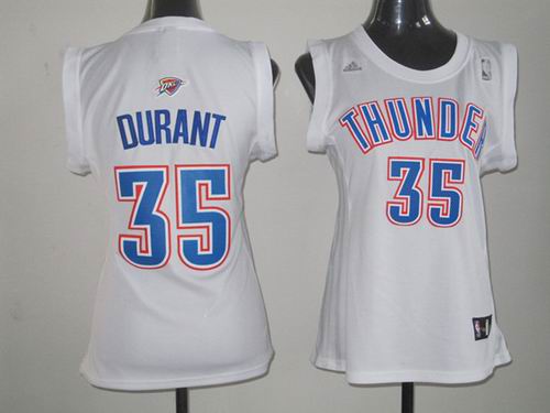 women Oklahoma City Thunder #35 Kevin Durant white jerseys