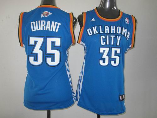 women Oklahoma City Thunder#35 Kevin Durant blue jerseys