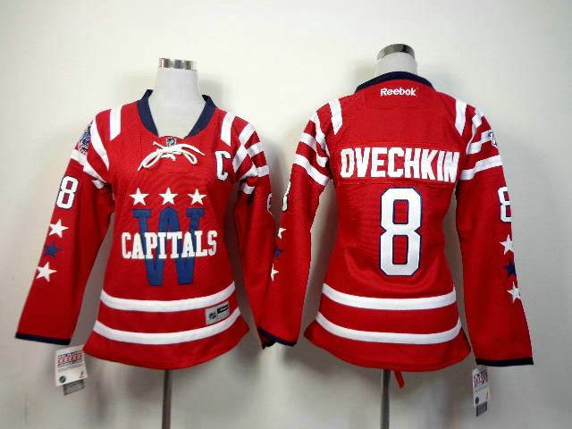 women Washington Capitals 8 Ovechkin red hockey Jerseys