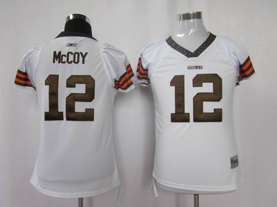 women cleveland browns #12 mcCoy  white color jersey