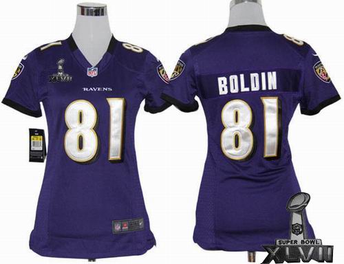 women nike Baltimore Ravens #81 Anquan Boldin purple game 2013 Super Bowl XLVII Jersey