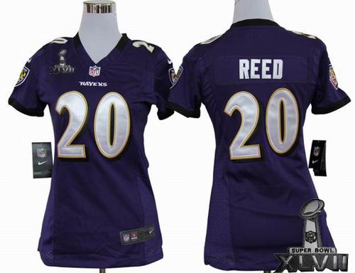 women nike Baltimore Ravens 20# Ed Reed purple game 2013 Super Bowl XLVII Jersey