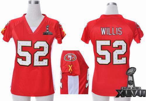 women nike San Francisco 49ers 52# Patrick Willis red draft him ii top 2013 Super Bowl XLVII Jersey