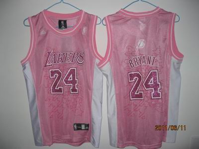 womrn Los Angeles Lakers 24# Kobe Bryant pink Jersey