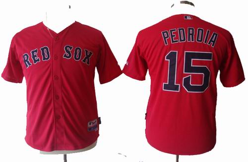 youth Boston Red Sox #15 Dustin Pedroia red Jersey