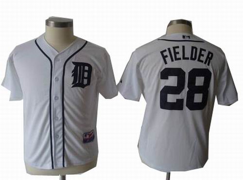 youth Detroit Tigers #28 Prince Fielder white Jersey