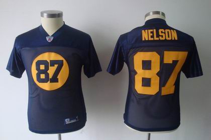 youth Green Bay Packers #87 Jordy Nelson Third Jerseys blue