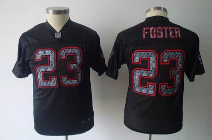 youth Houston Texans #23 Arian Foster BLACK SIDELINE UNITED Jerseys1