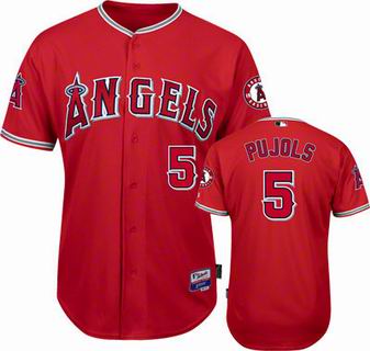 youth Los Angeles Angels 5# Albert Pujols red Cool Base Jersey