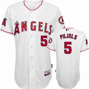 youth Los Angeles Angels 5# Albert Pujols white Cool Base Jersey