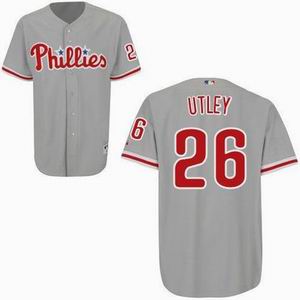 youth Majestic Philadelphia Phillies #26 Chase Utley Grey jersey