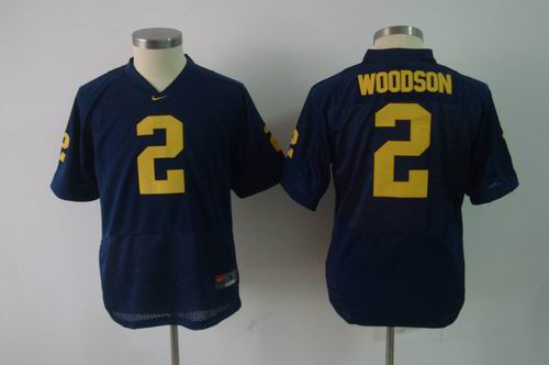 youth NCAA Michigan Wolverines # 2 WOODSON blue football jerseys