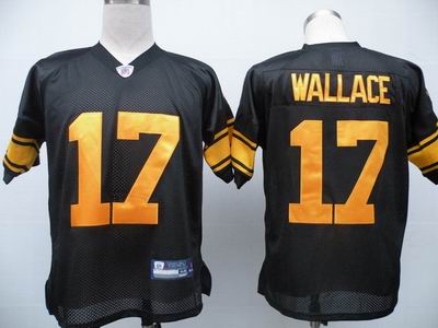 youth Pittsburgh Steelers #17 Mike Wallace Team Color BLACK Yellow Number jerseys