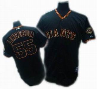 youth San Francisco Giants #55 Tim Lincecum black Jersey
