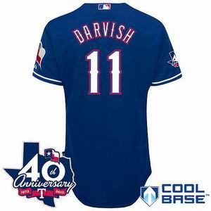 youth Texas Rangers # 11 Yu Darvish Blue w 40th Anniversary Patch
