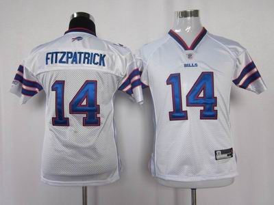 youth buffalo bills #14 fitzpatrick  white color jersey