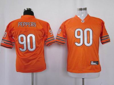 youth chicago bears #90 peppers orange color jersey