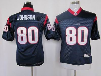 youth houston texans #80 johnson blue color jersey