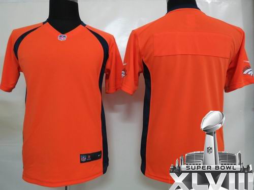 youth printed 2012 Nike Denver Broncos blank orange Portrait Fashion Game 2014 Super bowl XLVIII(GYM) Jersey